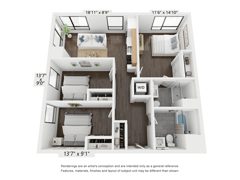 3 Bed / 2 Bath at The Indie, Massachusetts, 02134